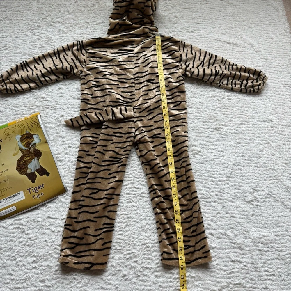Tiger Halloween Costume Hooded Jumpsuit Boys Girls Kids 3T Toddler Jungle Animal